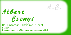 albert csenyi business card